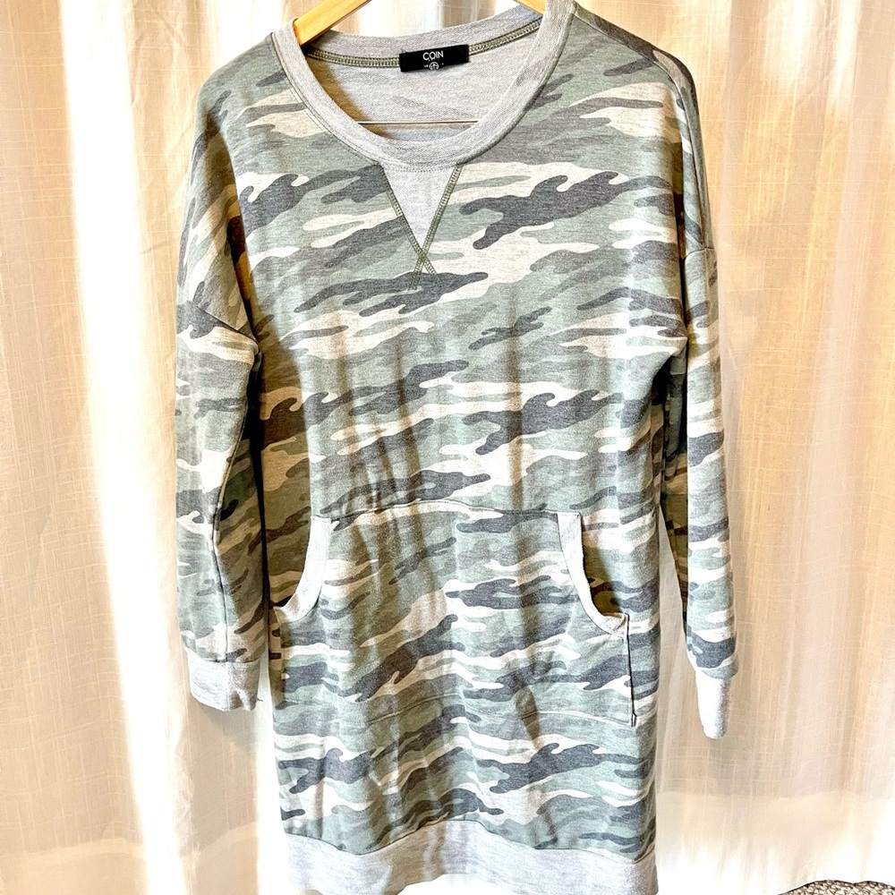COIN 1804 camo sweater dress with pockets